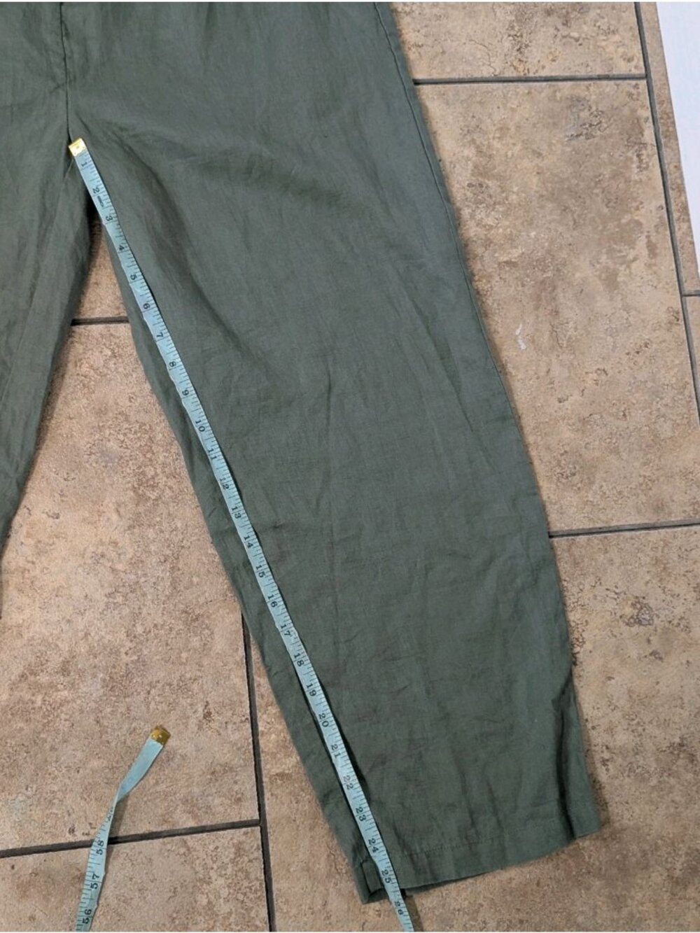 Quince 100% European Linen Pants Womens Large Green Sustainable Eco Capsule - Picture 7 of 8